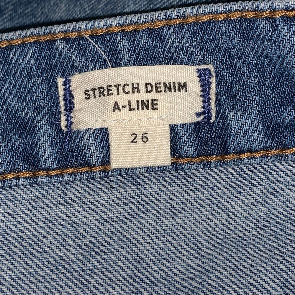 Madewell Skirt Stretch Denim A-Line Blue sz 26 - Picture 9 of 10